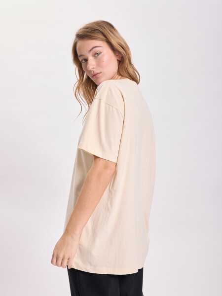 Remera oversize estampa Beige