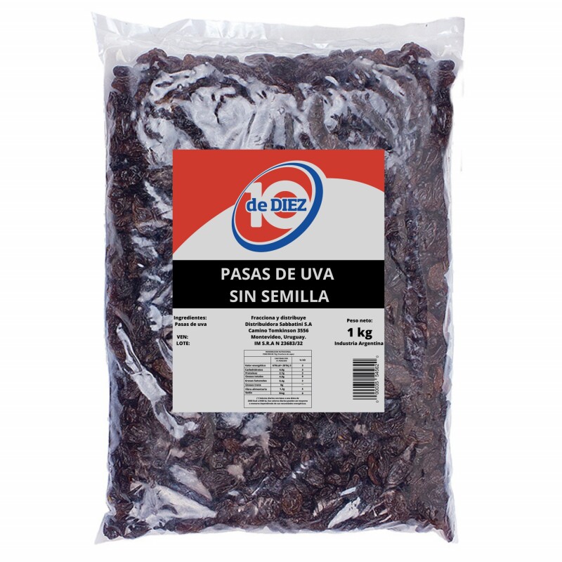 PASAS DE UVA DE DIEZ 500G Pasas De Uva De Diez 500g