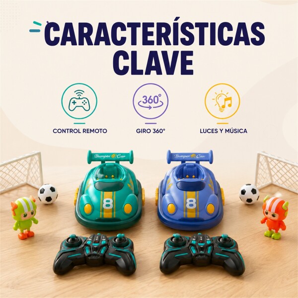 Set X2 Autos Chocadores a Control Remoto con Muñecos VERDE