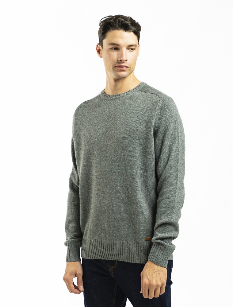 Buzo Shetland a la Base Musgo Melange