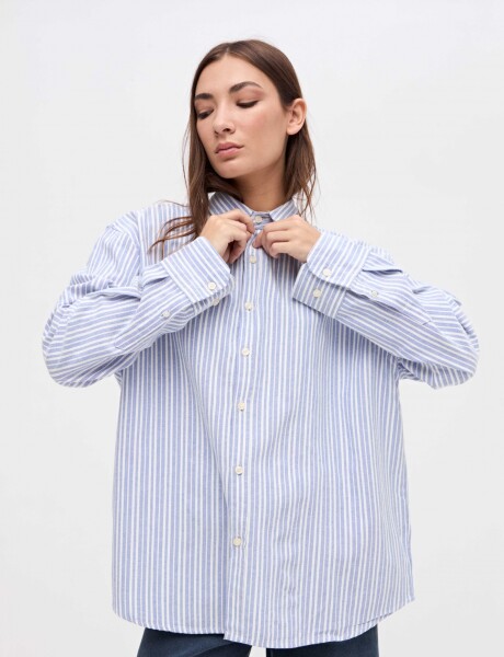 Camisa Cher Rayas celeste