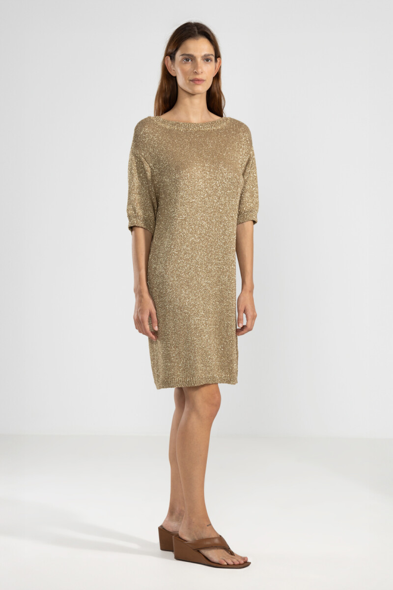 LARA KNIT DRESS Gold