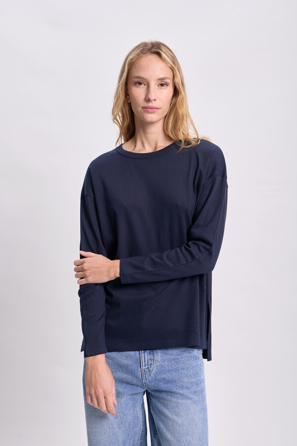 Remera manga larga Azul Marino