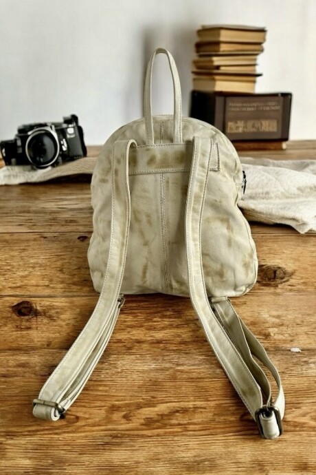 Mochila Jimena Natural Con Arte Nude Pintado A Mano.