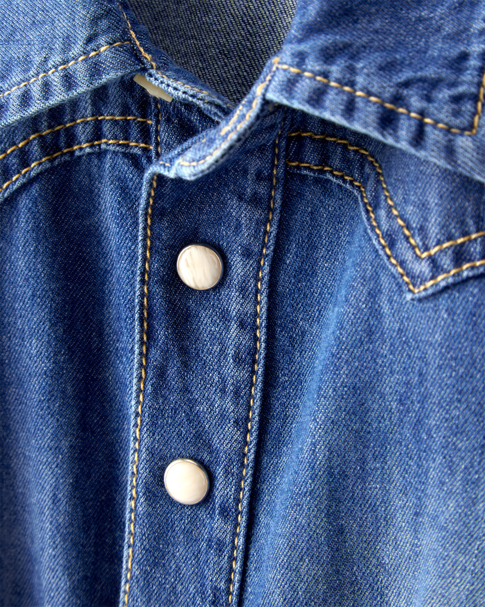 Vestido jean con botones Sin color