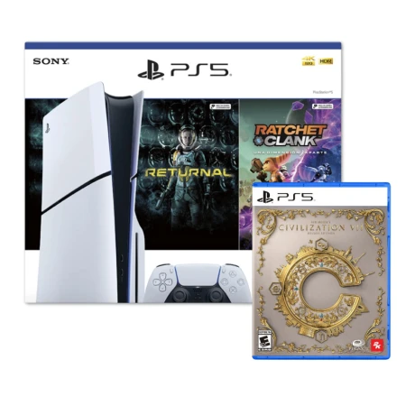 Playstation 5 Slim PS5 - Versión con disco + Returnal + Ratchet And Clank + Civilizations Playstation 5 Slim PS5 - Versión con disco + Returnal + Ratchet And Clank + Civilizations