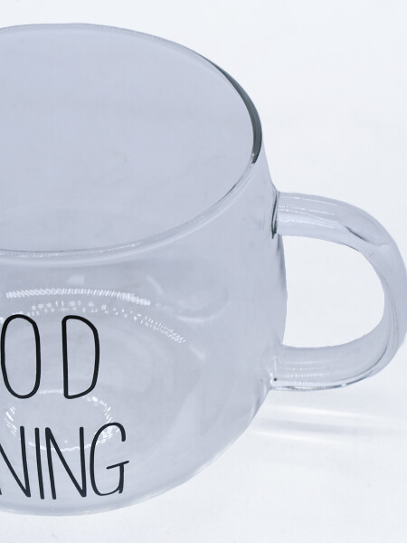 TAZA GOOD MORNING TRANSPARENTE