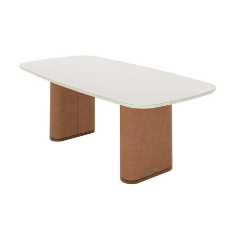 Mesa De Comedor Lintz 184 Linea Mionaco Blanco/Marron