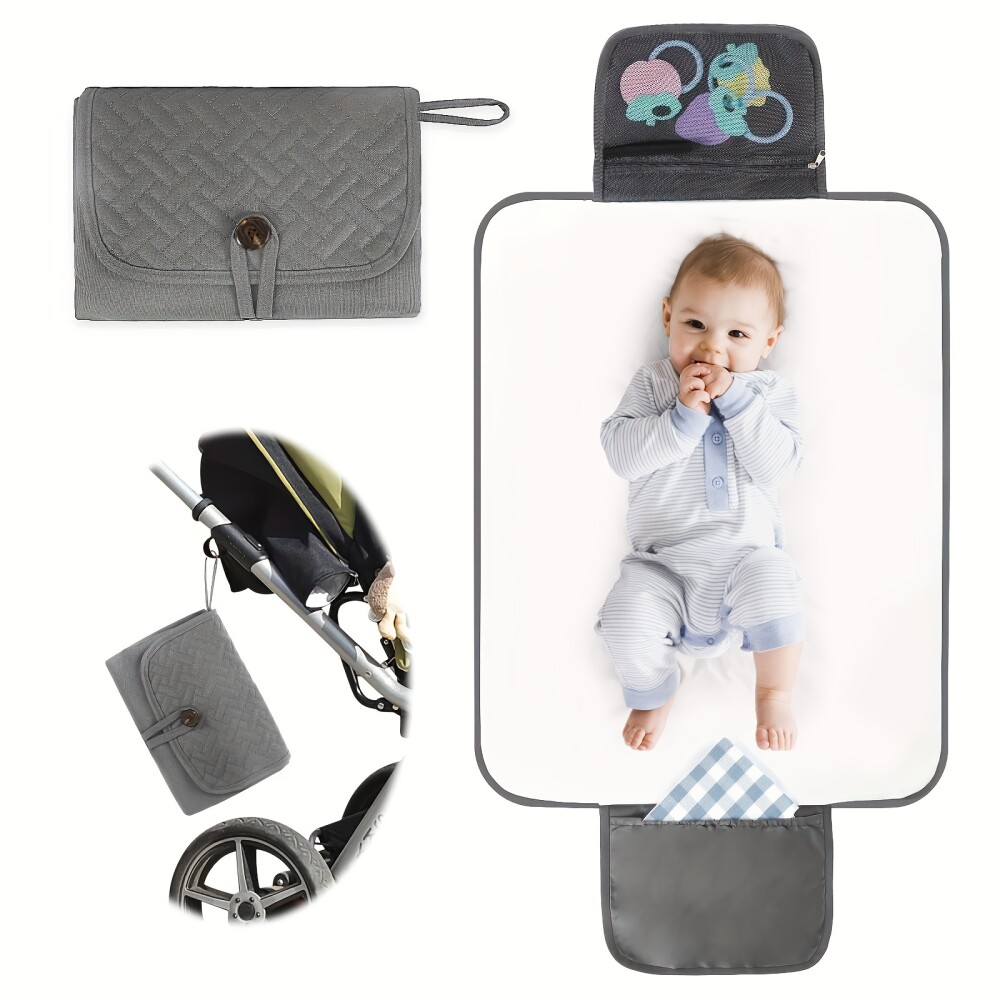 Cambiador portatil capitoneado XL gris