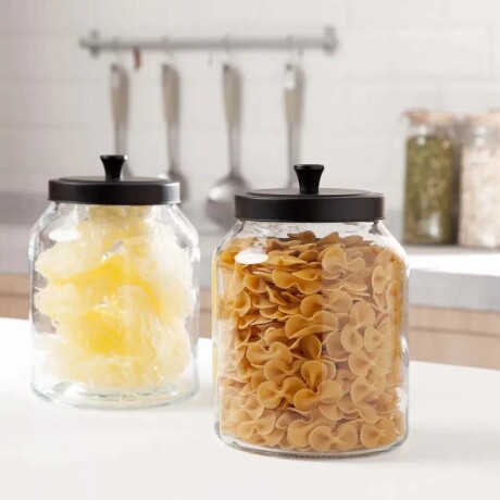 Frasco Tarro Recipiente Gourmet 4Lt Vidrio con Tapa Metálica Transparente