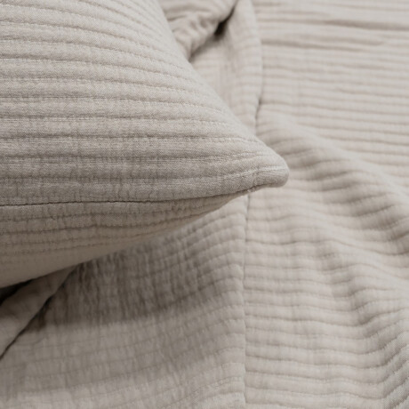 CUBRECAMA BAMBOO MUSLIN BEIGE - 2 PLAZAS