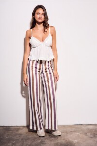Jean Rayado Wide Leg Multi