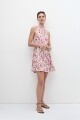Vestido halter estampa floral multicolor