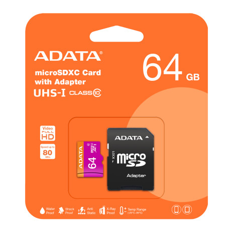 Tarjeta De Memoria Adata 64gb Micro Sdxc C/adapt. Tarjeta De Memoria Adata 64gb Micro Sdxc C/adapt.