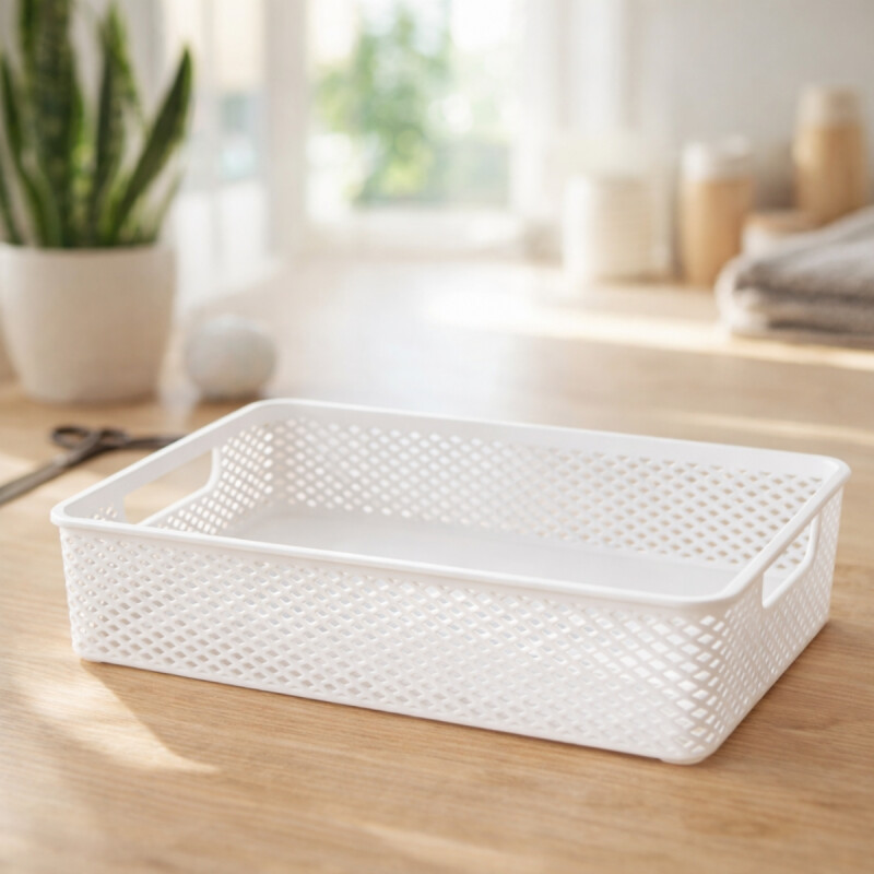 Cesto organizador calado línea M BLANCO