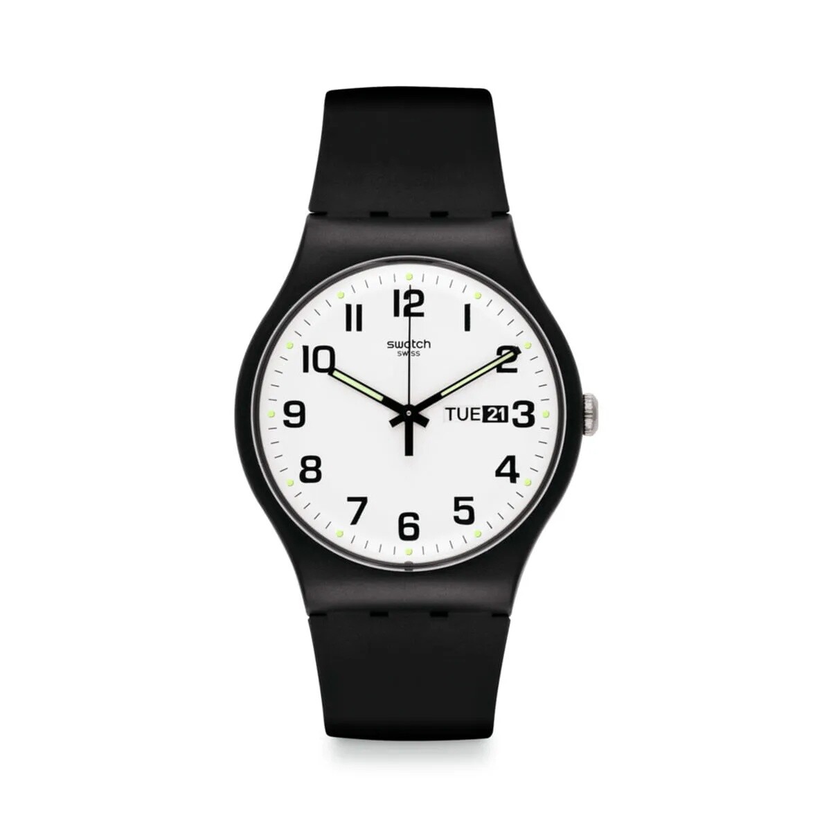 Reloj Swatch SO29B703 Twice Again de silicona - Negro 