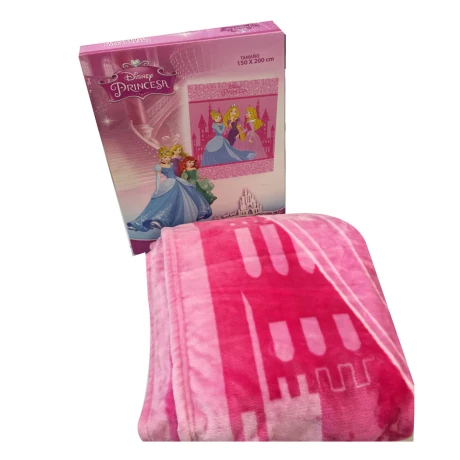 Frazada Super Aterciopelada 150X200 Disney Princesas ROSA