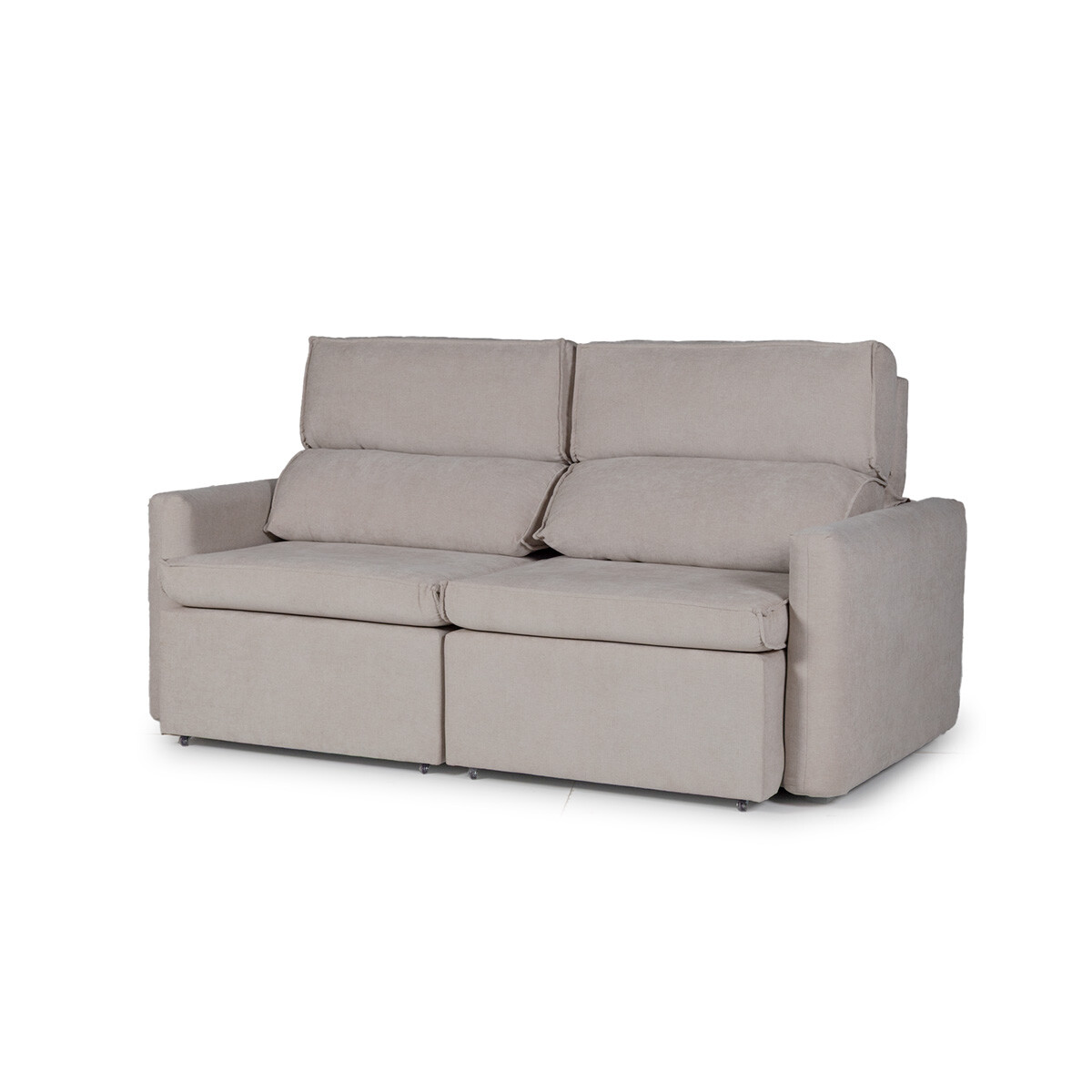 Sofá Santiago (Rebatible) - Tela Microfibra - 2,5 cuerpos - TC 1010 (Beige) 