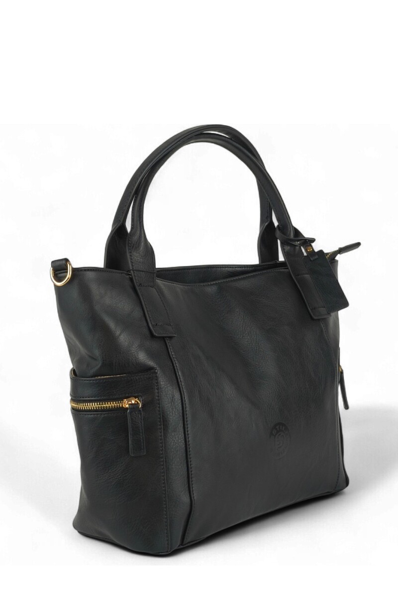 Cartera grande combinada Negro