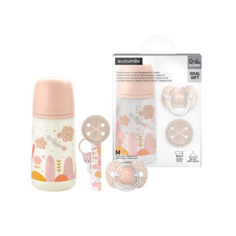 Set de regalo Dreams RN Mamadera+Chupete+Broche cinta Salmón