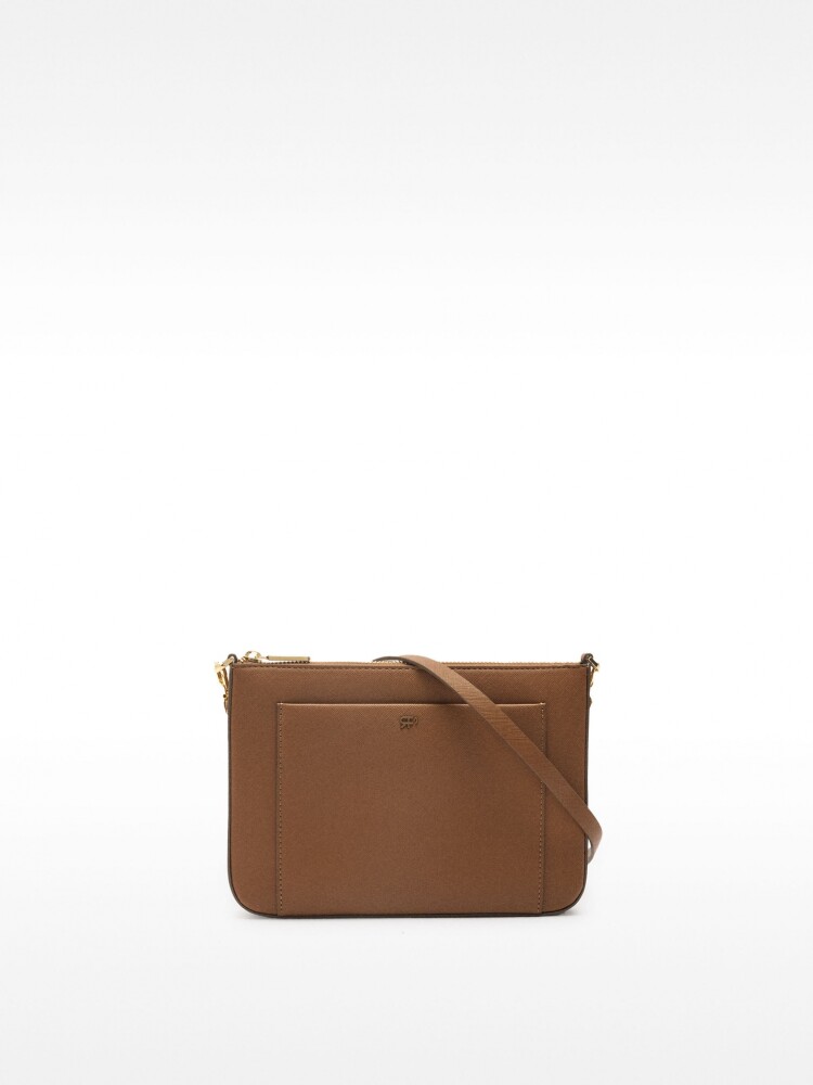 Bolso Bandolera Con Bolsillo Exterior camel