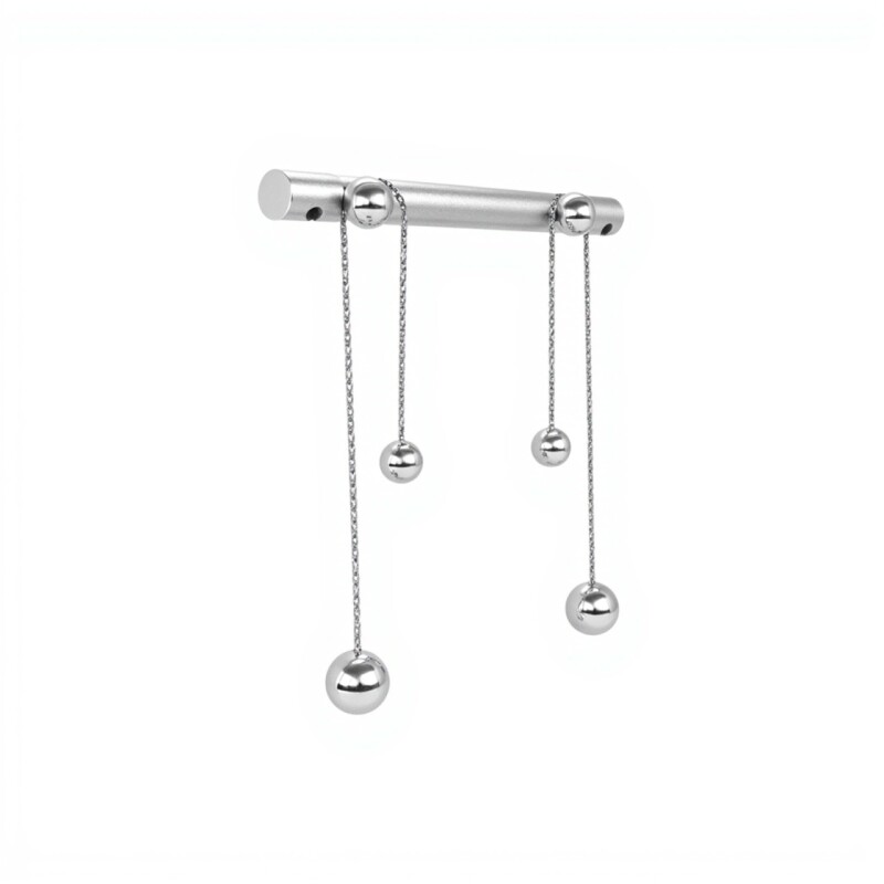 Caravanas Colgante Bola Doble de Plata- Plata 925- Sin Piedra- CA4103 sinpiedra