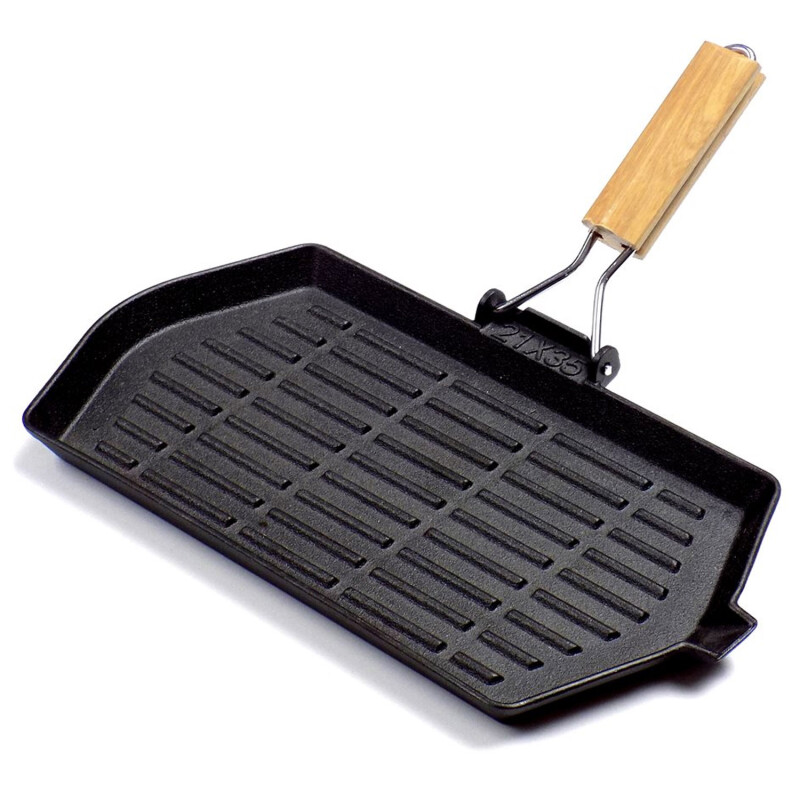 Plancha Grill en Hierro Fundido 21x35cm Selecta Negro