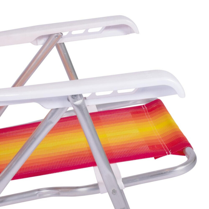 Silla reclinable 4 posiciones aluminio NARANJA
