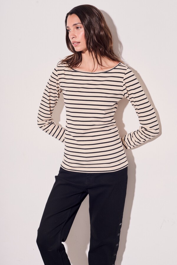 Remera Algodón Elastano Nácar