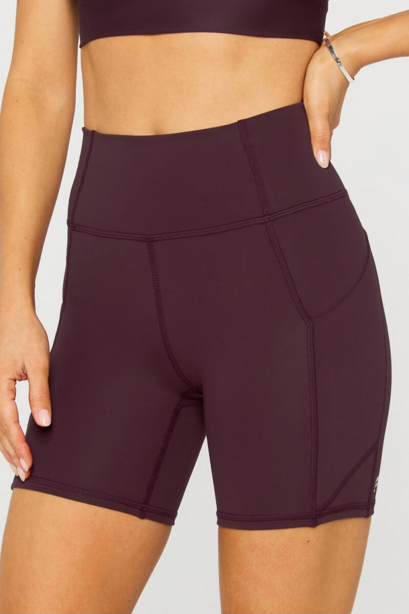 Short Oasis High-Waisted Short 6 Mujer - Oxblood 