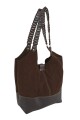 Tote bag de cuero con gamuza Chocolate