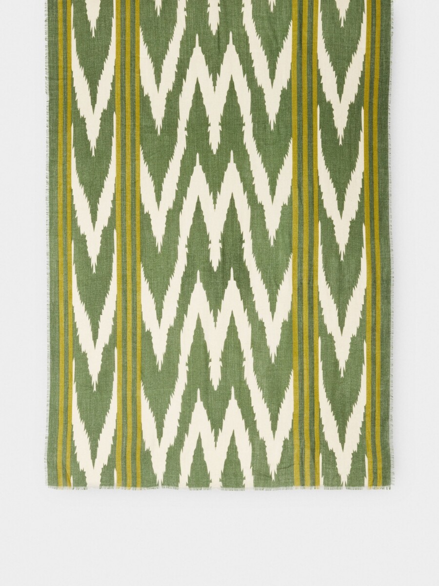 Pañuelo Estampado Mezcla De Lana verde