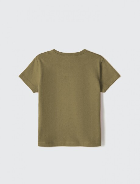 CAMISETA INFANTIL CON ESTAMPA VERDE OSCURO