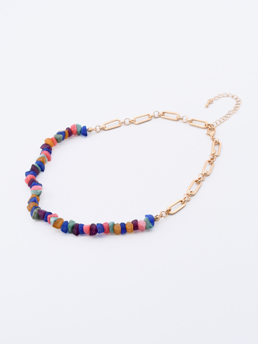 COLLAR PIEDRAS - DORADO 