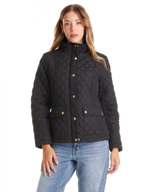 Campera Capitoneada & Trabas De Ajuste NEGRO