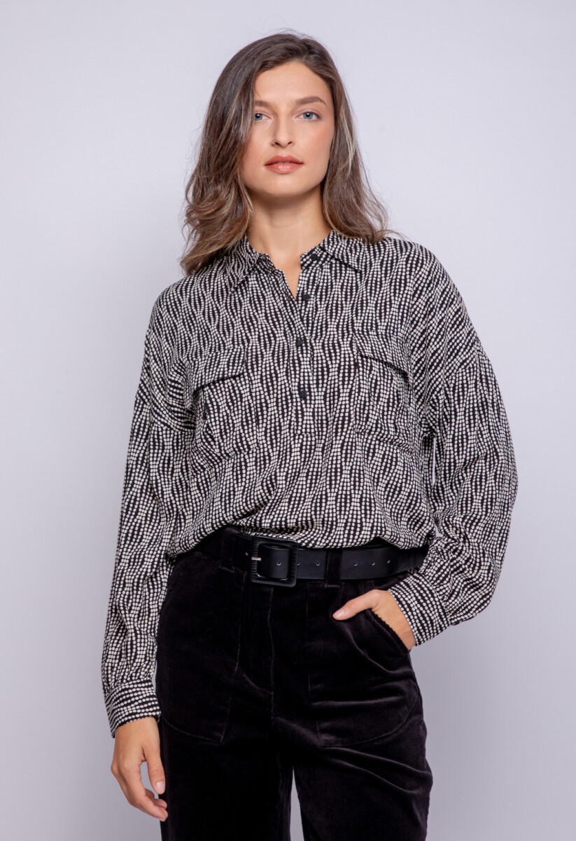 BLUSA GANDA - Negro/Crudo 