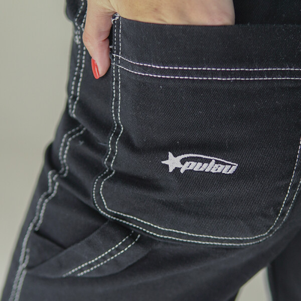 Pantalón Pulau Gabardina SK8 Dama Negro