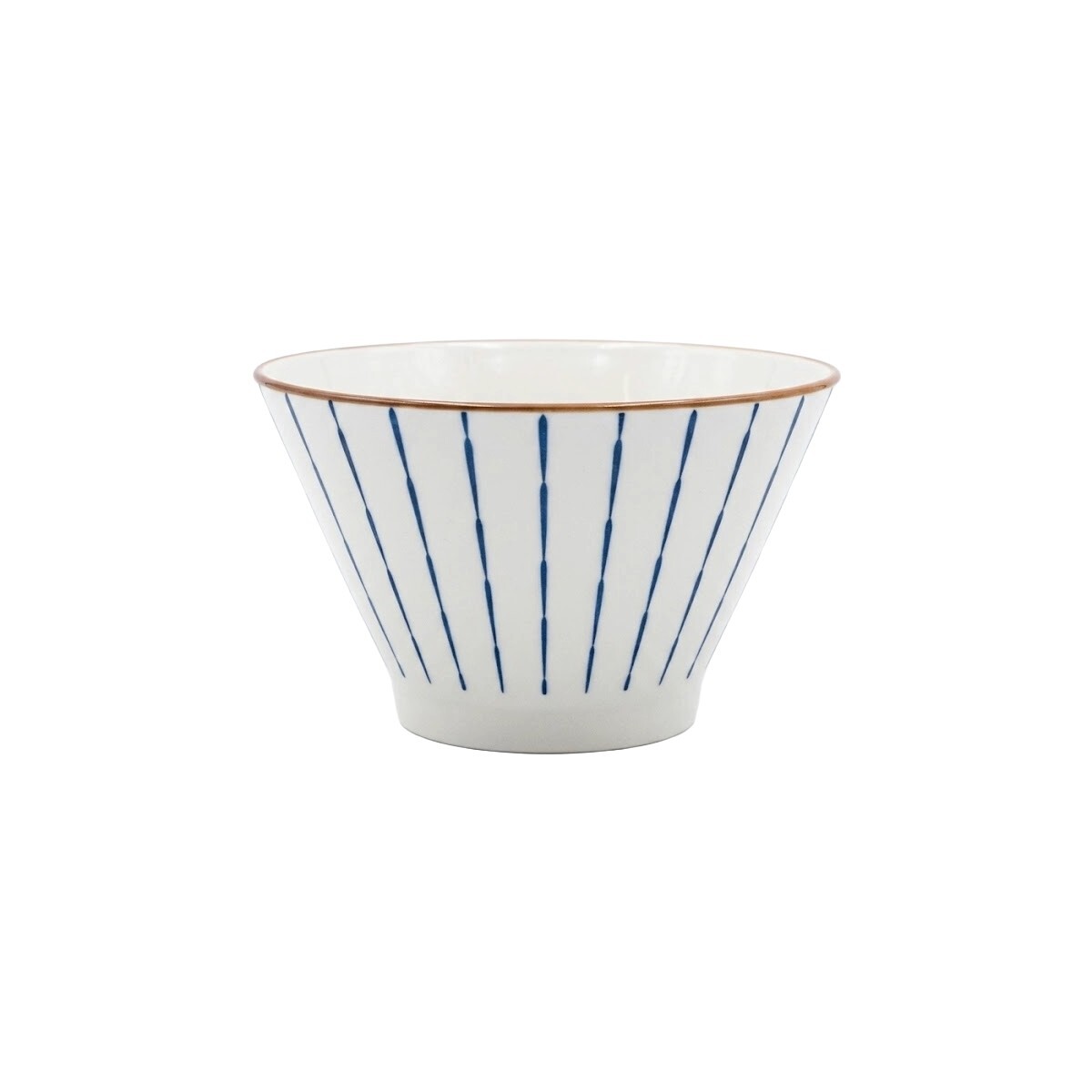 BOWL CERAMICA BLANCO C/RAYAS AZUL 12.5X7CM 