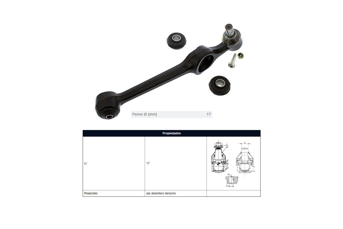 Brazo De Suspension Ford Escort/Verona 81-96 Der Brazo De Suspension Ford Escort/Verona 81-96 Der