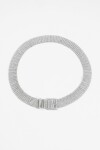 Cinturón strass cuadrado plateado