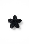 Broche acrílico hibisco glitter negro