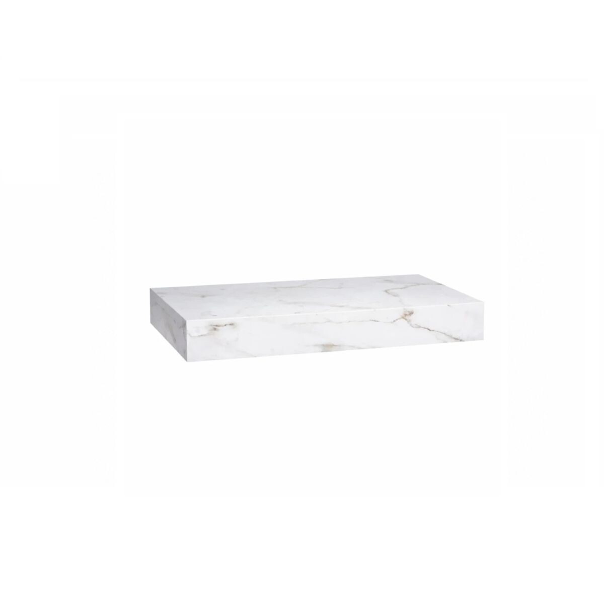 Mueble De Baño Suspendido En Porcelanato Peri Blanco Marmolado Pulido 80 Cm Sin Bacha 