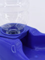 BEBEDERO CON BOTELLA PARA MASCOTA AZUL