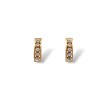 Caravanas Fila de oro- Oro bajo -Zirconia blanca - CA8283 conpiedra