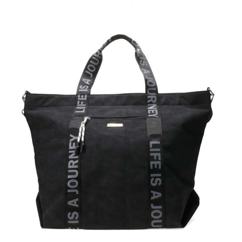 Bolso Miss Carol Ravi Con Asa Estampada Negro