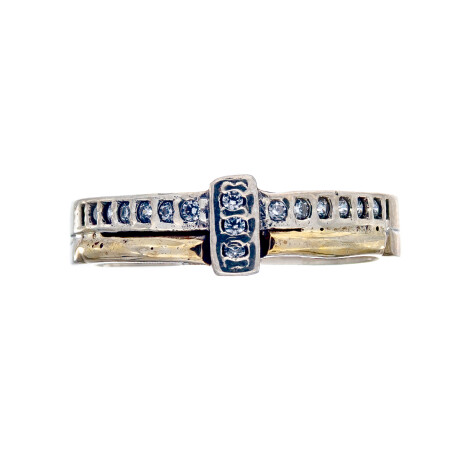 Anillo de plata 925 y double en oro 18 ktes con circonias. Anillo de plata 925 y double en oro 18 ktes con circonias.