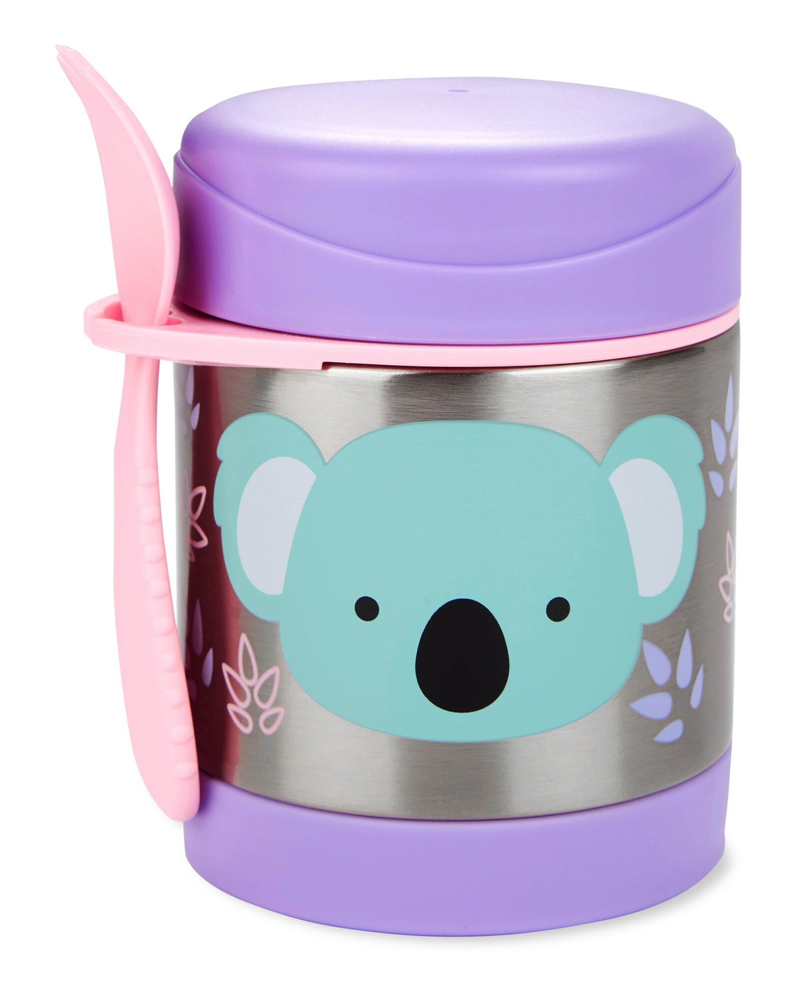 Tupper de acero inoxidable con cubierto, diseño koala Sin color