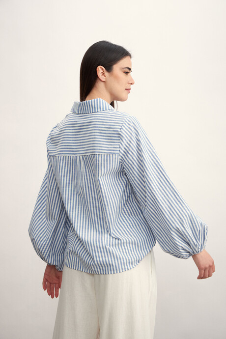 Camisa Flora Azul