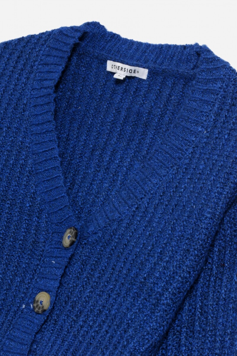 Cardigan con manga balloon AZUL