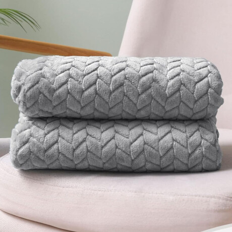 Set Invierno Manta Frazada Polar 2 Pza + Termo Mate Bombilla Gris